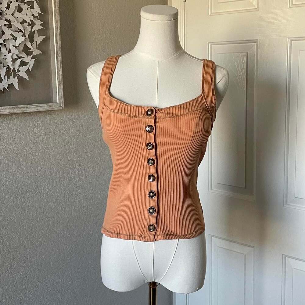 Free People Women's Orange and Tan Vest